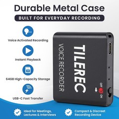 Durable 64GB Voice Recorder with Built-In Microphone for Professional Use