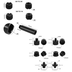 Multiple Purpose 13Pcs Metal Mic Stand Adapter Screws set for Various