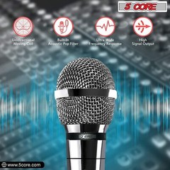 5Core Microphone Dynamic Microfono XLR Audio Cardioid Mic Vocal Karaoke Singing