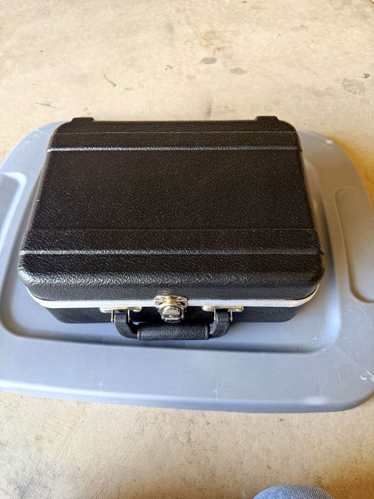 Black Hard Plastic Case w/ Foam Lining Carry Handle 12″x9x5”