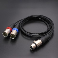 5 Pin Female XLR to Dual 3 pin Male XLRs Stereo Y Lead Balanced Cable