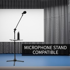Universal Steel Shelf Pole Mount 14x10in TV Cart Speaker Mic Stand Clamp On Blk