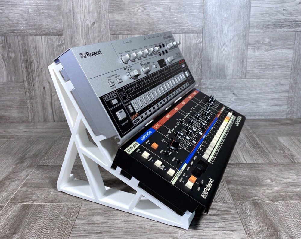 Dual Tier Stand for Roland Boutique Series Desktop Modules – WHITE – US Seller