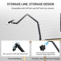 Adjustable Microphone Arm Stand for Streaming, Podcasting, and Gaming