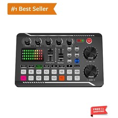 Live Sound Card, Mini Sound Mixer Board with 16 Effects and Voice Changer, No…