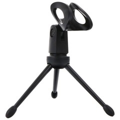 1 Set 2Pcs Microphone Tripods Practical Mic Table Stands (Black)