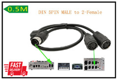SinLoon DIN 5-Pin Splitter Y Adapter MIDI Cable, MIDI 5 Pin Male to Dual 2 x DIN