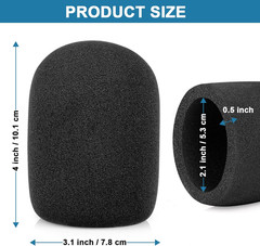 Windscreen for Rode Podmic, 2Pack Microphone Pop Filter Foam Cover Compatible wi