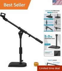 New Adjustable Heavy Duty Microphone Stand Black
