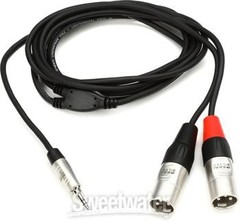 Hosa HMX-006Y Pro Stereo Breakout Cable – 3.5mm TRS Male to Dual XLR Male – 6′