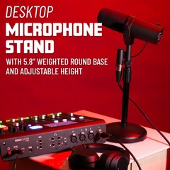 Desktop Microphone Stand with Round Weighted Base & Adjustable Height (GFW-MI…