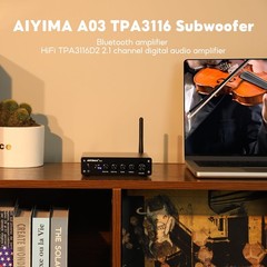 AIYIMA A03 2.1 Channel Class D Amplifier 50W * 2+100W TPA3116 Bluetooth Stereo A