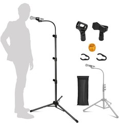Mic Stand, Boom Microphone Stands Tripod Gooseneck Microphone Stand Height Ad…