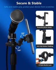 Mic Stand Phone Holder, Phone Holder Mount for Microphone Stand, Music Stand,…