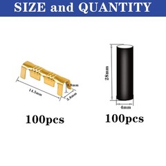 Tnisesm 200Pcs U Shape Copper Ring Terminals,Open Barrel 100Pcs Terminals