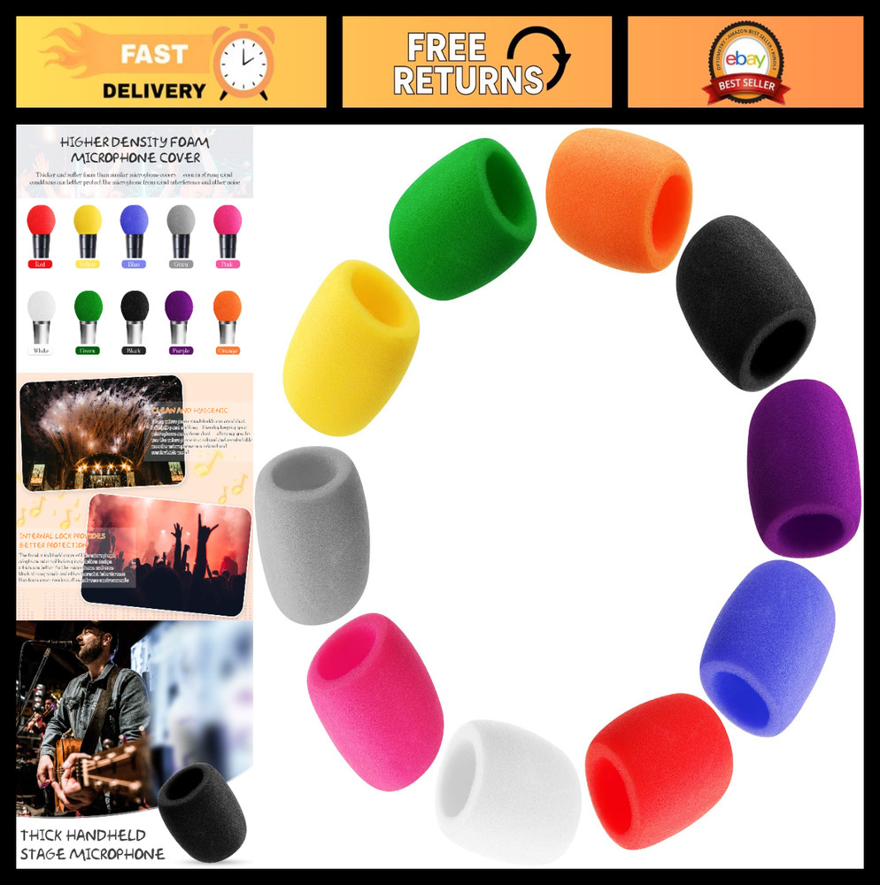 40 Pack Thick Foam Microphone Covers – Colorful Windscreens for DJ & Karaoke