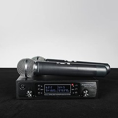 Phenyx Pro Wireless Microphone System, Dual Two Handheld Mics, Black