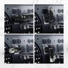 2x 3-Pin XLR Right Angle Adapter Male and Female Adjustable 4 Angle Positions