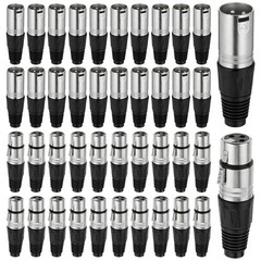 SHENLIU 40 Pcs 3 Pin XLR Solder Type Connector, 20 Male and 20 Female Zinc Al…