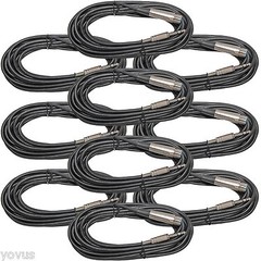 10PACK 15 ft foot 1/4 TRS to 3pin XLR Female balanced mic microphone audio cable