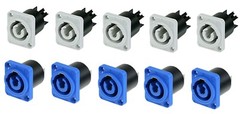 10 Pack – Neutrik NAC3MPB-1 + NACMPA-1 PowerCON In/Out Panel Mount Connectors