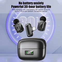 2.4G Wireless Lavalier Microphone Kit for Type-C Phone Tablet Noise Cancelling