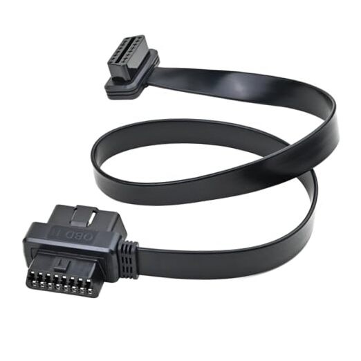 Right Angle OBD II OBD2 16 Pin Splitter Extension Cable 1x Male and 2X Female
