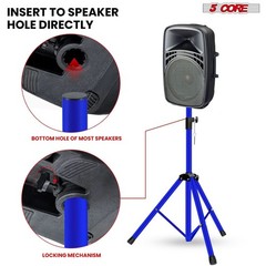 5 Core Pair Speaker Stands Height Adjustable 54″ PA DJ Tripod Studio Monitor