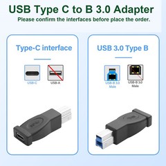 USB Type C 3.1 Female to 3.0 B Male Data Adapter Connector 5Gbps Printer Scanner