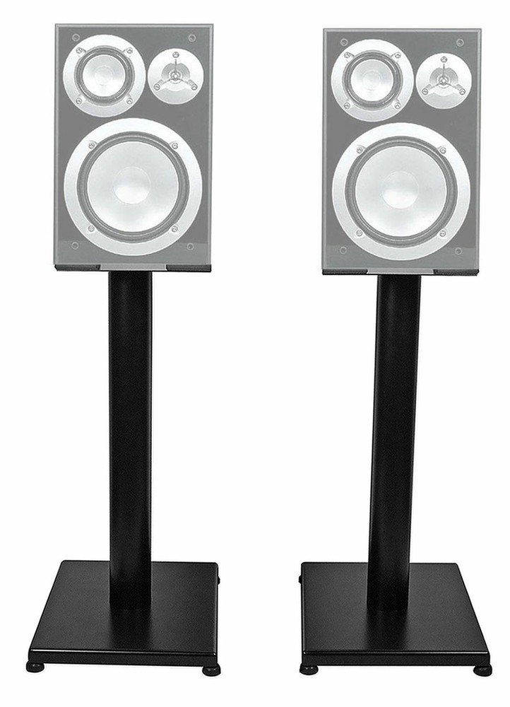 Black 21” Steel Bookshelf Speaker Stands For Yamaha NS-6490 Bookshelf Speakers