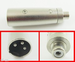 10x XLR 3Pin Male to Phono RCA Female Socket Microphone Audio Adapter Connector