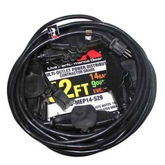 ProX 52 ft Extension Cord 9 AC Edison Female 14 AWG For Par Lighting Church DJ