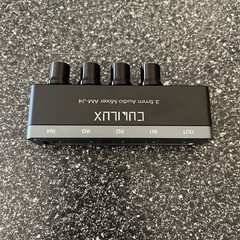 AM-K4 6.35Mm Audio Mixer [Ultra-Low Noise, Hifi AMP] 4-Channel Line-In 1/4” Mini