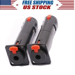 2Pcs Black D Pedalboards Solderless 1/4 TRS to TRS Female Locking Jacks Plug US