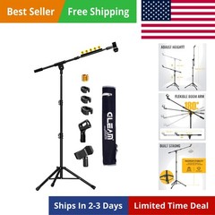 Microphone Stand for Light Microphone less than 1 LB – Tripod Boom Arm Mic St…