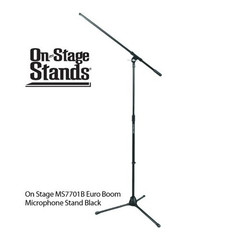 On Stage MS7701B Euro Boom Microphone Stand (Black, 3-Pack)