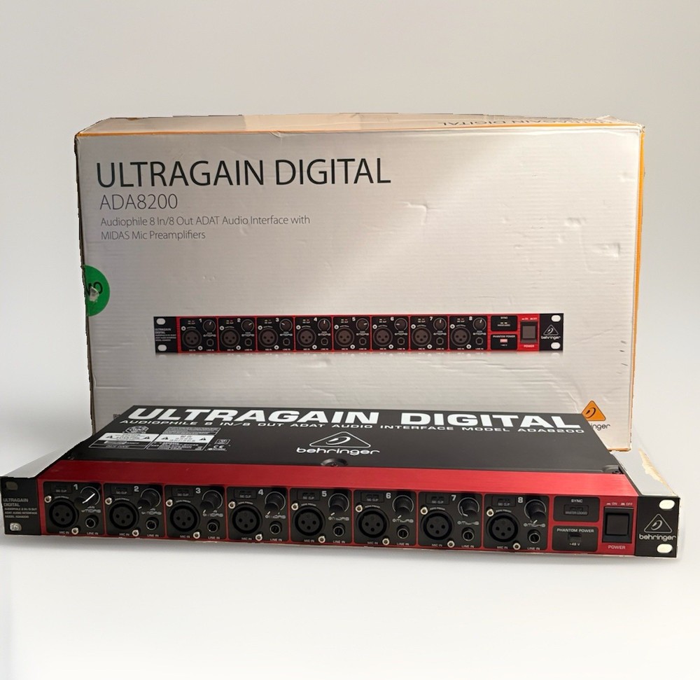 Behringer ULTRAGAIN DIGITAL ADA8200 Audio Interface Audiophile 8 Inputs with Box
