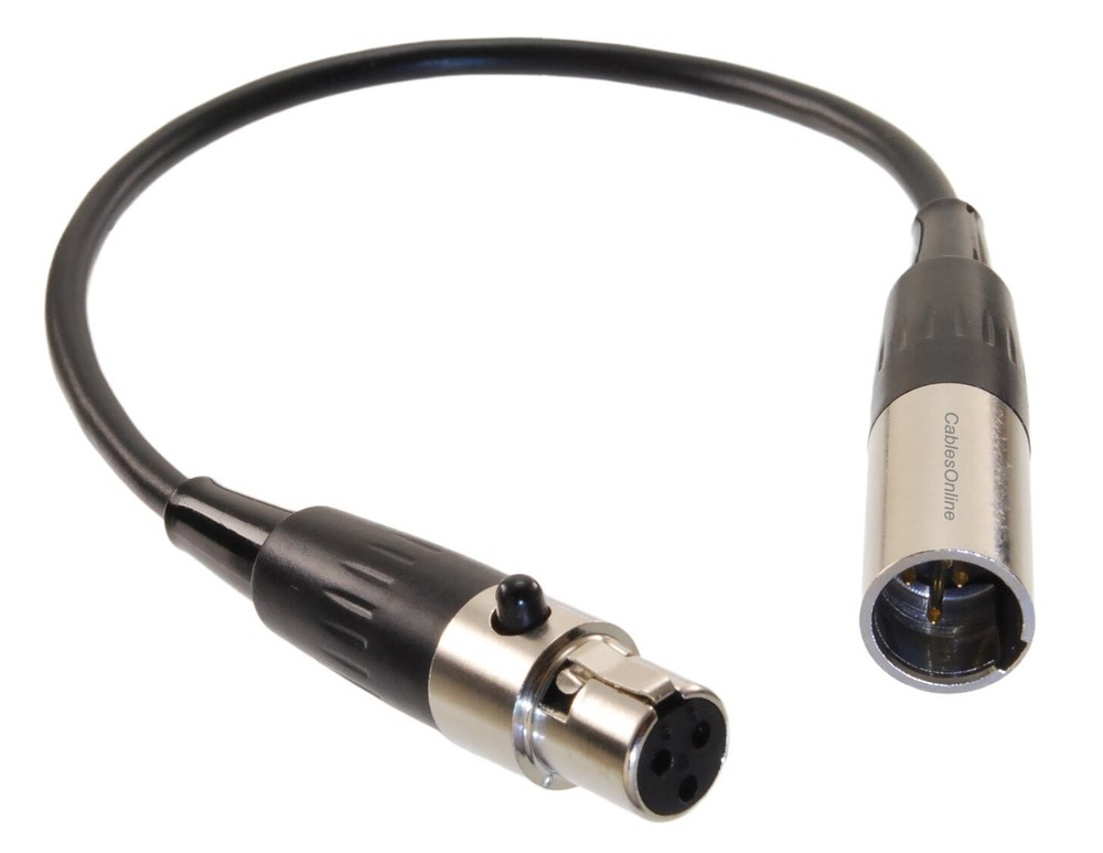 Mini XLR 3-Pin Female to Mini XLR 3-Pin Male Pro Audio Cable