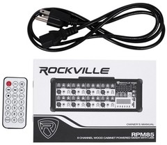 Rockville RPM85 2400w Powered 8 Channel Mixer, USB, 5 Band EQ, Effects/Bluetooth