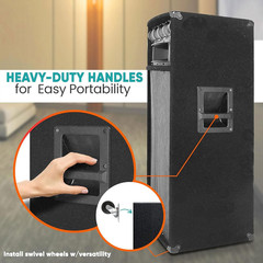 Portable Cabinet PA Speaker System – 1600 Watt Outdoor Stereo Sound Speakers W/