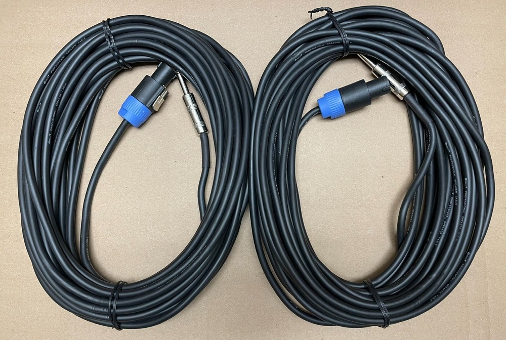 Set of (2) – 50 Foot – EXO 14g – Speakon -to- 1/4″ Speaker Cables ***NEW***