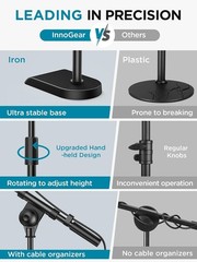New Adjustable Heavy Duty Microphone Stand Black