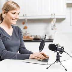 USB Microphone Mini Condenser 3.5mm Plug for PC & Mobile – High Sensitivity 58dB
