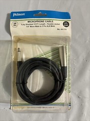 PHILMORE 44-110 10FT MICROPHONE CABLE 3 PIN XLR MALE TO 1/4″ MONO PHONO PLUG NIP