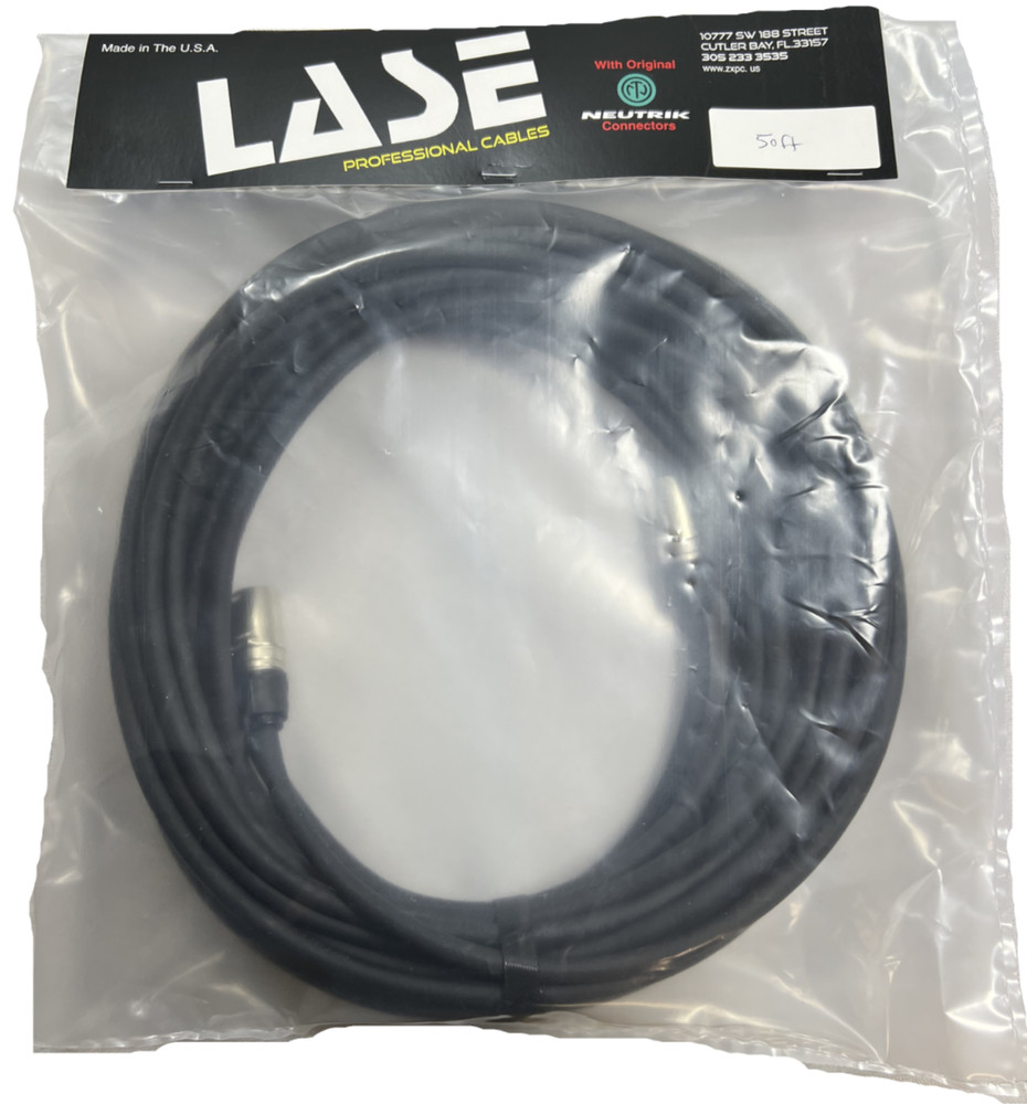 LASE 50 Ft EtherCON RJ45 CAT6 w/ NEUTRIK NE8MX Connectors SFTP Flexible Cable