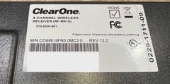 ClearOne WS880 RF M915 Multi-channel Wireless Microphone Receiver, 910-6000-801