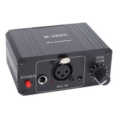 Microphone Preamp 38dB Adjustable Gain 3.5mm 6.5mm XLR Output Mic Gain Boos XLTM