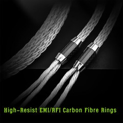 8 Awg HiFi Speaker Wire Cable Silver Plate 8N OCC Carbon Fiber Banana Spade Cord
