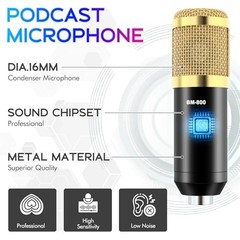 Podcast Equipment Bundle – BM-800 Microphone & F998 Sound Card for Streaming, Ga