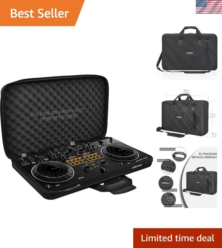 Lightweight DJ Equipment Case for Pioneer and Numark Controllers – Black Design